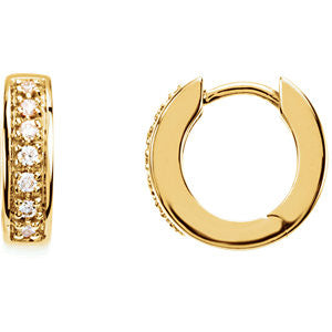 14K Yellow 1-6 CTW Diamond Hoop Earrings