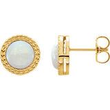 14K White Opal Earrings