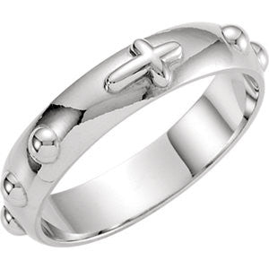 Sterling Silver Rosary Ring Size 5