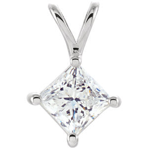 14K White 1-2 CTW Diamond Pendant