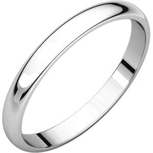 Platinum 2.5mm Half Round Light Band