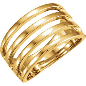 14K Yellow Ladies 10.3mm Bar Style Band