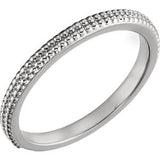 14K White Stackable Bead Ring