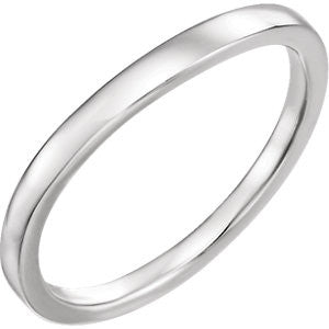 14K White Band for 1 CT Three-Stone Princess Engagement