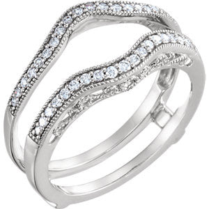 14K White 1-4 CTW Diamond Ring Guard