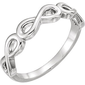 14K White Stackable Infinity-Inspired Ring