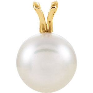 14K Yellow 8mm Akoya Cultured Pearl Pendant