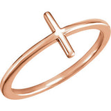 14K Yellow Sideways Cross Ring