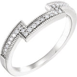 14K White 1/10 CTW Diamond Band for 5mm Square Ring