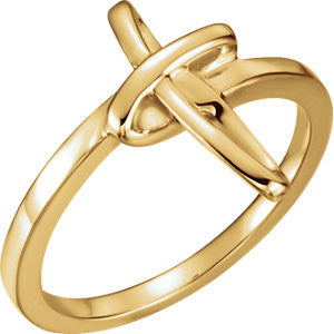 14K Yellow Cross Ring