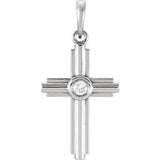 14K Rose .06 CTW Diamond Cross Pendant