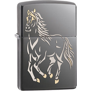 Zippo® Running Horse Black Ice® Lighter