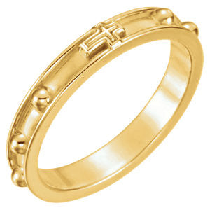 14K Yellow Rosary Ring Size 9