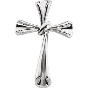 14K White Cross Pendant