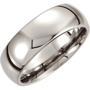 Cobalt 8mm Slightly Domed Band Size 10.00