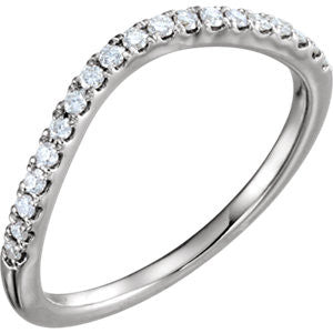 14K White 1/6 CTW Diamond Band for 5.2mm Round Ring