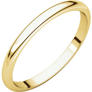 14K Rose 2.5mm Half Round Band