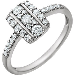 14K White 3-8 CTW Diamond Ring