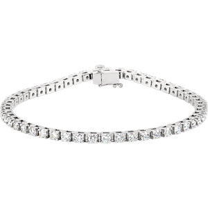 14K White 3 1-2 CTW Diamond Line 7.25" Bracelet