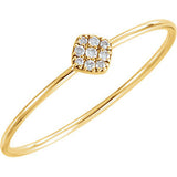 14K White 1/8 CTW Diamond Petite Square Ring