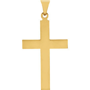 18K Yellow 28x18mm Cross Pendant