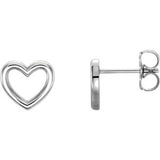 14K Yellow Heart Earrings