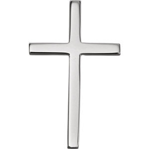 14K White 25.75x15.75mm Cross Pendant