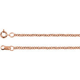 14K Rose 1.5mm Solid Cable 16" Chain