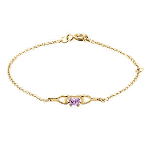 14K Yellow February Birthstone Bracelet