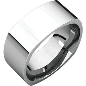 14K White 8mm Square Comfort Fit Band