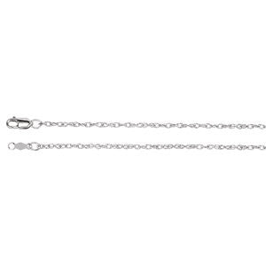 14K White 1.5mm Rope 24" Chain