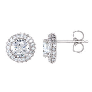 14K White 1 1-2 CTW Diamond Earrings