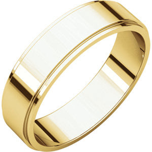 14K Yellow 5mm Flat Edge Band