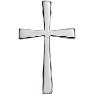 14K White Cross Pendant