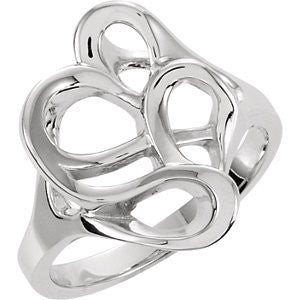 14K White Freeform Ring