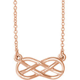 14K White Infinity-Inspired Knot Design 18" Necklace