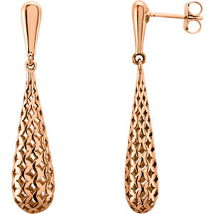 14K Yellow Pierced Style Earrings