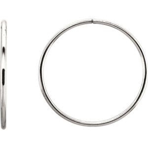 Sterling Silver 35mm Endless Hoop Tube Earrings