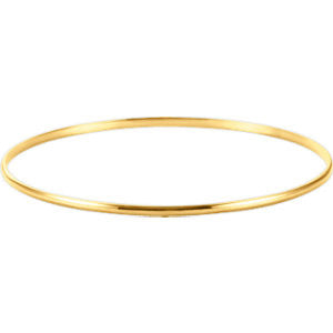 14K Yellow 2mm Half Round Bangle Bracelet