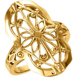 14K Yellow Filigree Ring