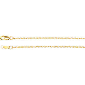 14K Yellow 1.25mm Rope 24" Chain