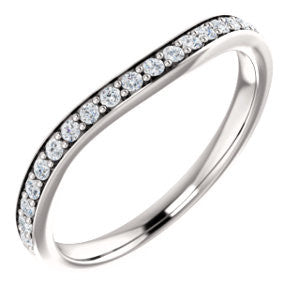 14K White 1/5 CTW Diamond Band for 5.5mm Square Ring