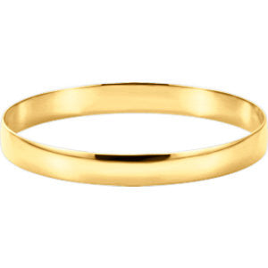 14K Yellow 8mm Half Round Bangle Bracelet