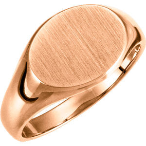 18K Yellow Ladies Oval Signet Ring