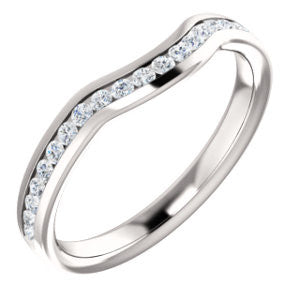 14K White 1/3 CTW  Diamond Channel Set Contour Band