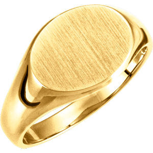 10K Yellow Ladies Oval Signet Ring