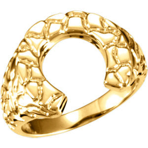 14K Yellow Horseshoe Ring Mounting