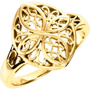 14K Yellow Filigree Ring