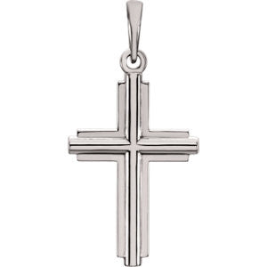 14K Rose Cross Pendant