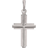 14K Rose Cross Pendant